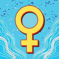 Abstract Female Symbol Vibrant Art with Swirling Lines vector