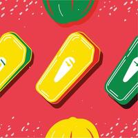 Abstract Geometric Shapes Red, Yellow, Green Design vector