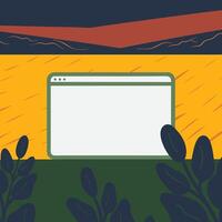 Nature-Inspired Website Design Blank Browser Window with Abstract Landscape vector