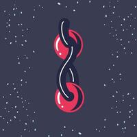 Abstract Red and Black Intertwined Design vector