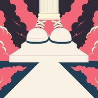 Standing at the Crossroads A Choice of Paths vector