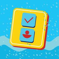 User Interface Design Check Mark and Profile Icon vector