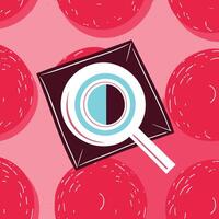 Abstract Design Half and Half Circle Magnifier vector