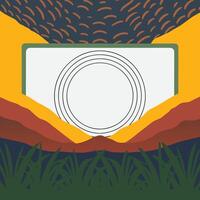 Abstract Landscape with Concentric Circles and Grass vector