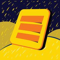 Abstract Yellow Square with Three Horizontal Bars vector