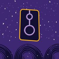 Abstract Purple and Gold Symbol Geometric Design with Circles vector