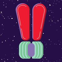 Abstract Exclamation Mark Design Colorful, Geometric, Space-themed vector