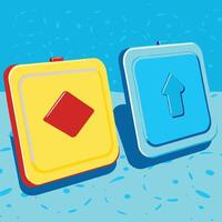 Abstract Upward and Downward Arrow Buttons vector