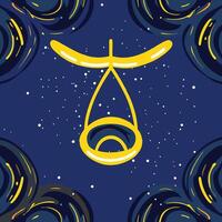 Abstract Night Sky with Celestial Swing Design vector