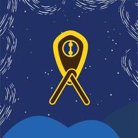 Night Sky Spaceship Landing vector