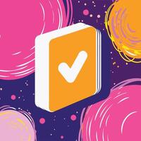 Orange Check Mark Icon Completion, Confirmation, and Success vector