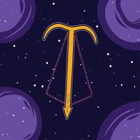 Cosmic Grappling Hook Celestial Chains and Space Exploration vector