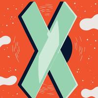 Abstract X Design Modern Geometric Art vector