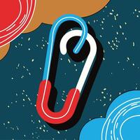 Abstract Safety Pin Design Colorful, Modern Art vector