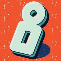 Abstract Number Eight 3D Design with Bold Colors vector