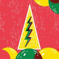 Abstract Art Yellow Triangle with Lightning Bolt vector
