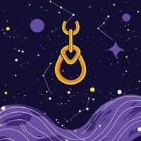 Cosmic Gold Loop Abstract Space Art vector
