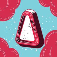 Abstract Triangular Design Red and White Geometric Art vector