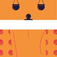 Abstract Orange Design with Hanging Pots and Geometric Pattern vector