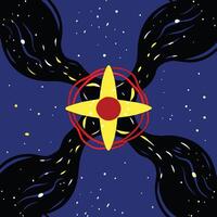 Cosmic Abstract Star Burst in Dark Nebula vector