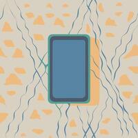 Abstract Mobile Phone Display with Organic Shapes and Lines vector