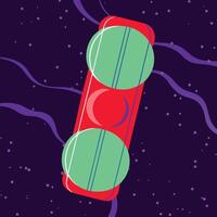 Abstract Red and Green Circular Design vector