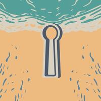 Abstract Ocean Keyhole Beach Scene vector