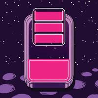 Retro Futuristic Interface Design Neon Color Palette, Space Background vector