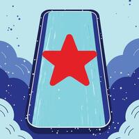 Mobile App Rating Five-Star Design and User Experience vector