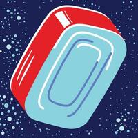 Abstract Soap Bar Design Red, Blue, and White vector