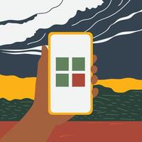 Mobile App Interface Design User Experience and Grid Layout vector