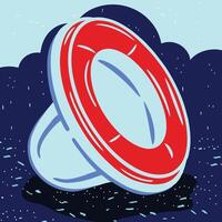 Abstract Ring Design Red and Blue Circular Shapes vector