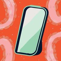 Abstract Mobile Phone Illustration Minimalist Design with Swirls vector