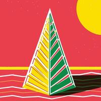 Abstract Geometric Holiday Tree Design vector