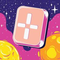 Cosmic Plus Sign Abstract Space Art vector