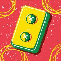 Abstract Graphic Design Yellow and Green Buttons on Red Background vector