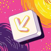 Abstract Down Arrow Button Design Colorful Illustration vector