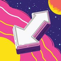 Abstract Double Arrow in Space Cosmic Design vector
