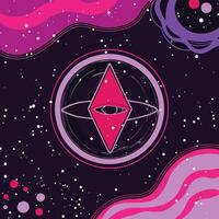 Cosmic Eye Abstract Space Art with Geometric Shapes vector