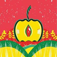 Abstract Fruit in a Field vector