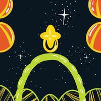 Celestial Orb and Archway Abstract Space Art vector