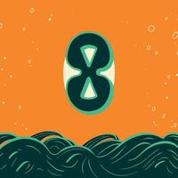 Abstract Ocean Wave Design with Number Eight Symbol vector