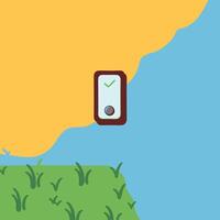 Digital Checkmark Interface Nature Landscape Background vector