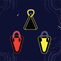 Abstract Triangular V-Shaped Bag Designs vector