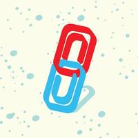 Abstract Interlocking Shapes Red and Blue Geometric Design vector
