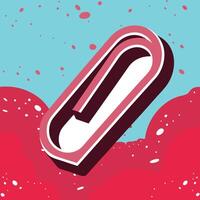 Abstract Paperclip Icon Bold Graphic Design vector