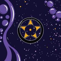 Cosmic Starburst Abstract Design with Bubbles and Galaxy vector
