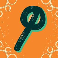 Abstract Art Teal and Orange Design with Circular Elements vector