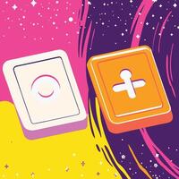Abstract Shapes, vibrant colors, cosmic background vector