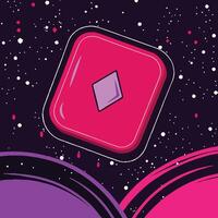 Abstract Cosmic Design Pink Square in Space vector